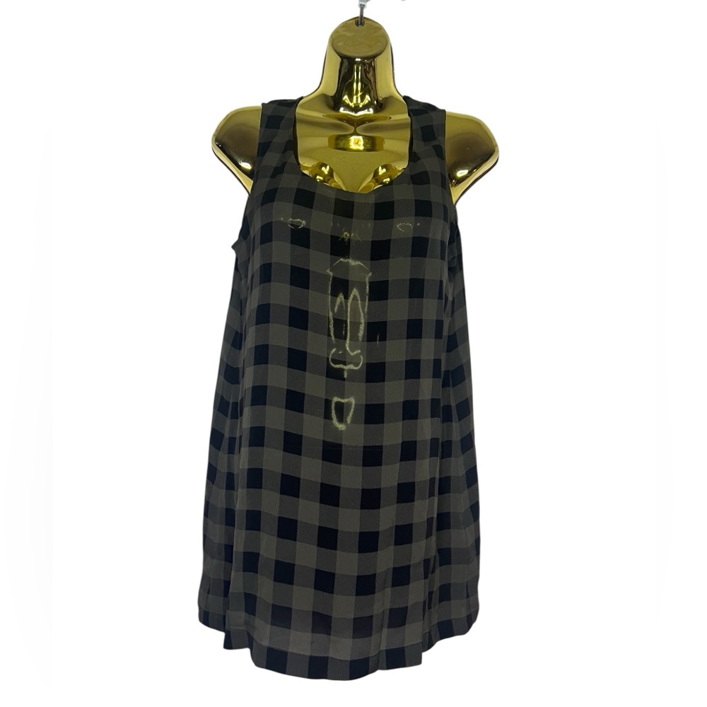 Eileen Fisher silk check tank top size S